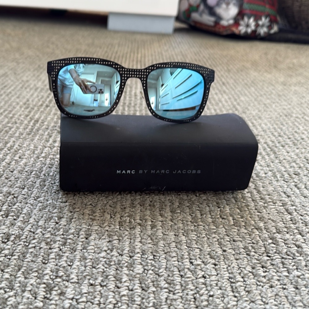 Marc Jacobs Black and Silver Studded Sunglasses